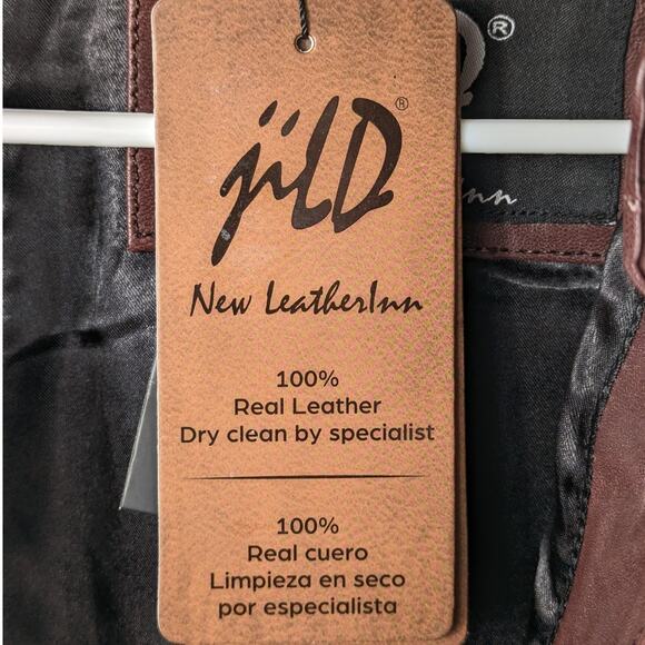 JILD New Leather Inn XS Brown Genuine Leather Jacket Women’s NWT Trucker Moto - Picture 4 of 6